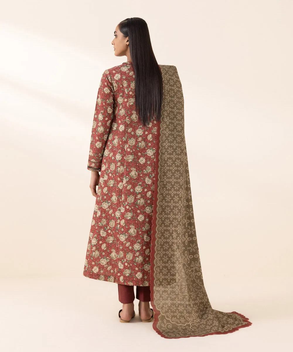 3 Piece - Printed Khaddar Suit