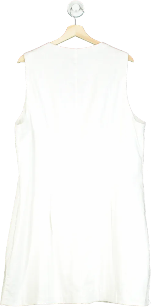 Abercrombie & Fitch White Linen Blend Sleeveless Dress UK XL