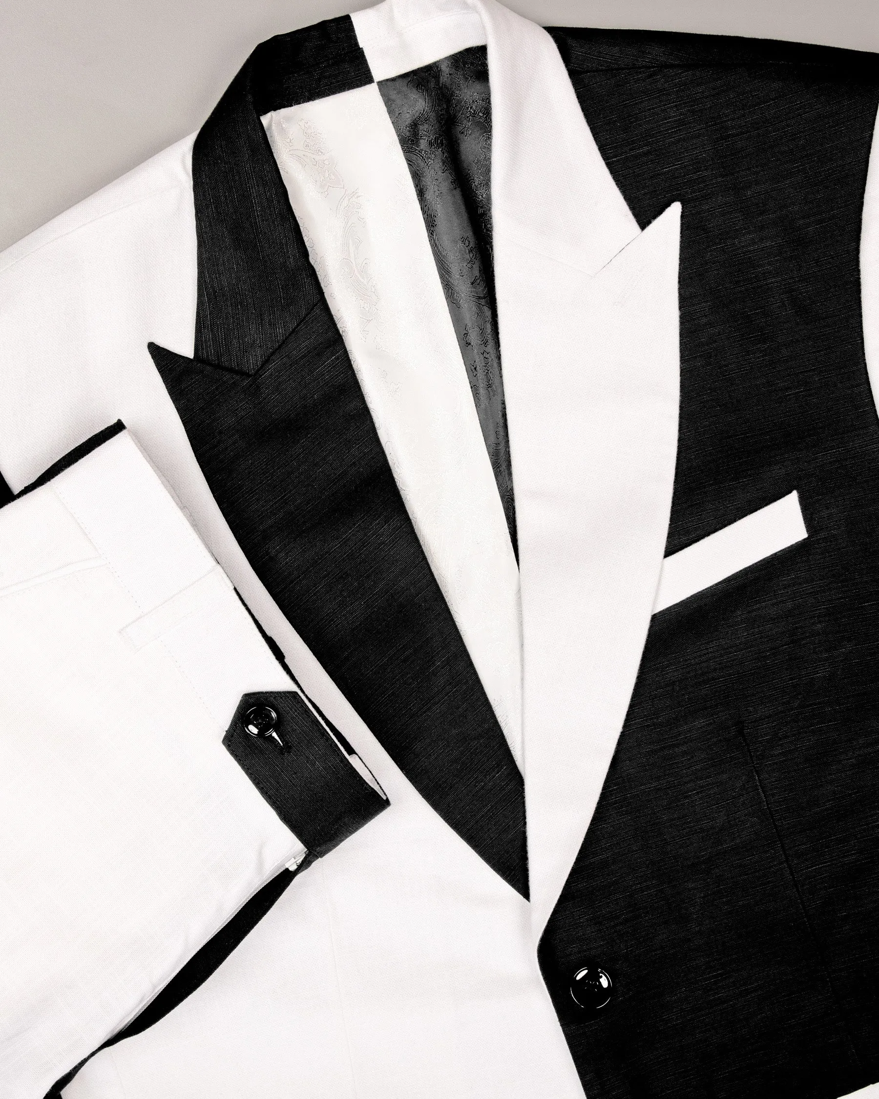 Black & White Luxurious Linen Suit