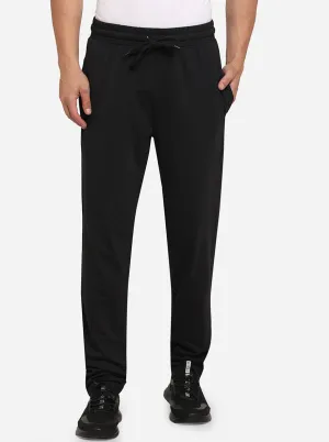 Black Solid Regular Fit Track Pants | Greenfibre