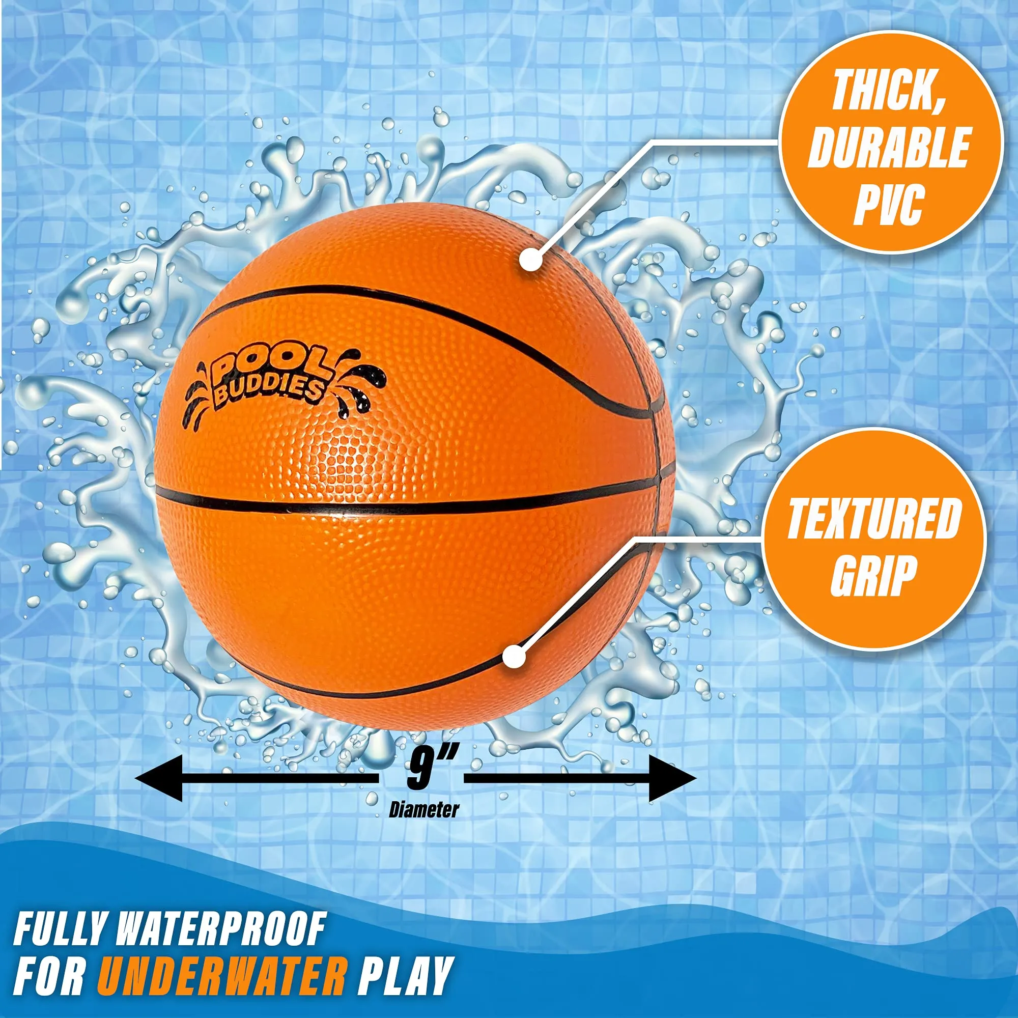 Botabee 9 Underwater Basketball Pool Ball | Unique, Pool Basketball Water Ball for Under