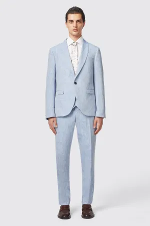 Claremont Slim Fit Blue Linen Suit - ARCHIVE