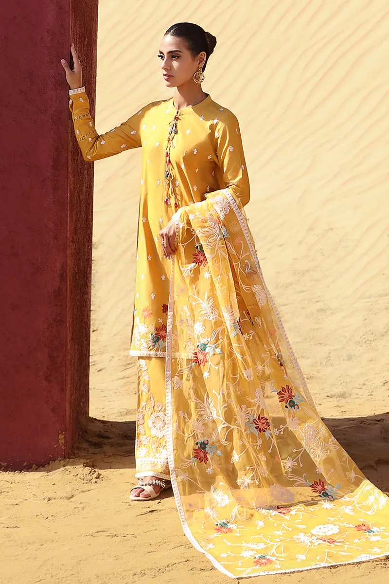 Cross Stitch Eid Lawn Edit – MAIZE OCHRE-3 PIECE EMBROIDERED LAWN SUIT