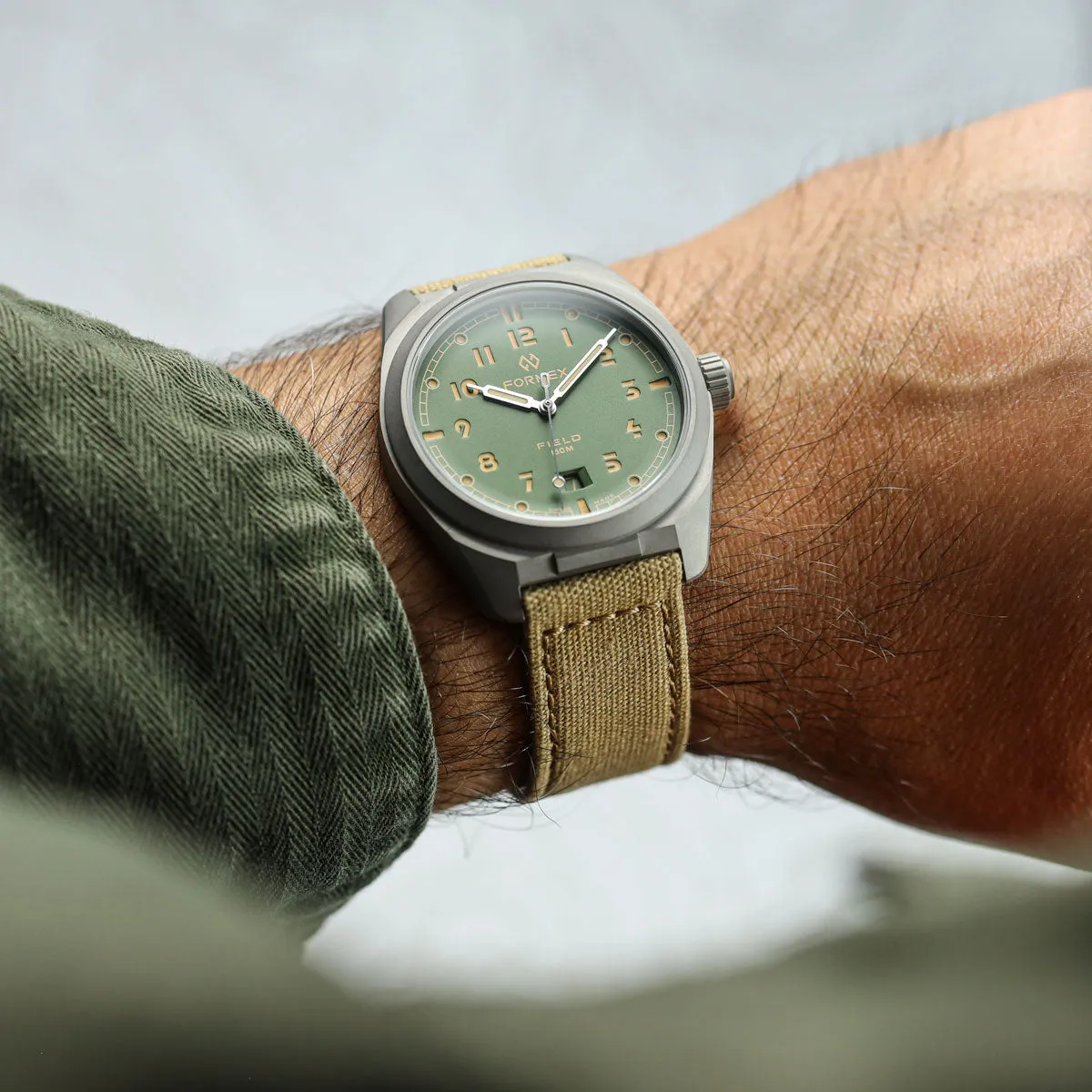 Croyde Canvas Watch Strap - Army Green