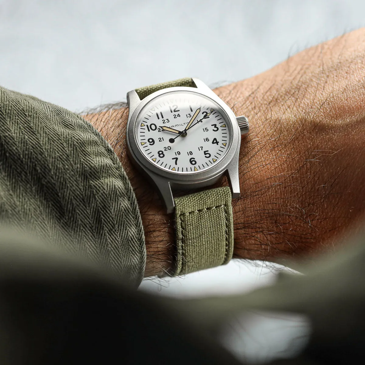 Croyde Canvas Watch Strap - Army Green