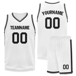 Custom White Black Classic Style Sports Uniform Basketball Jersey BBJ01-bd0a7008