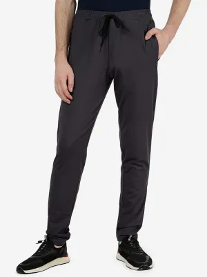 Dark Grey Solid Slim Fit Track Pant | JadeBlue