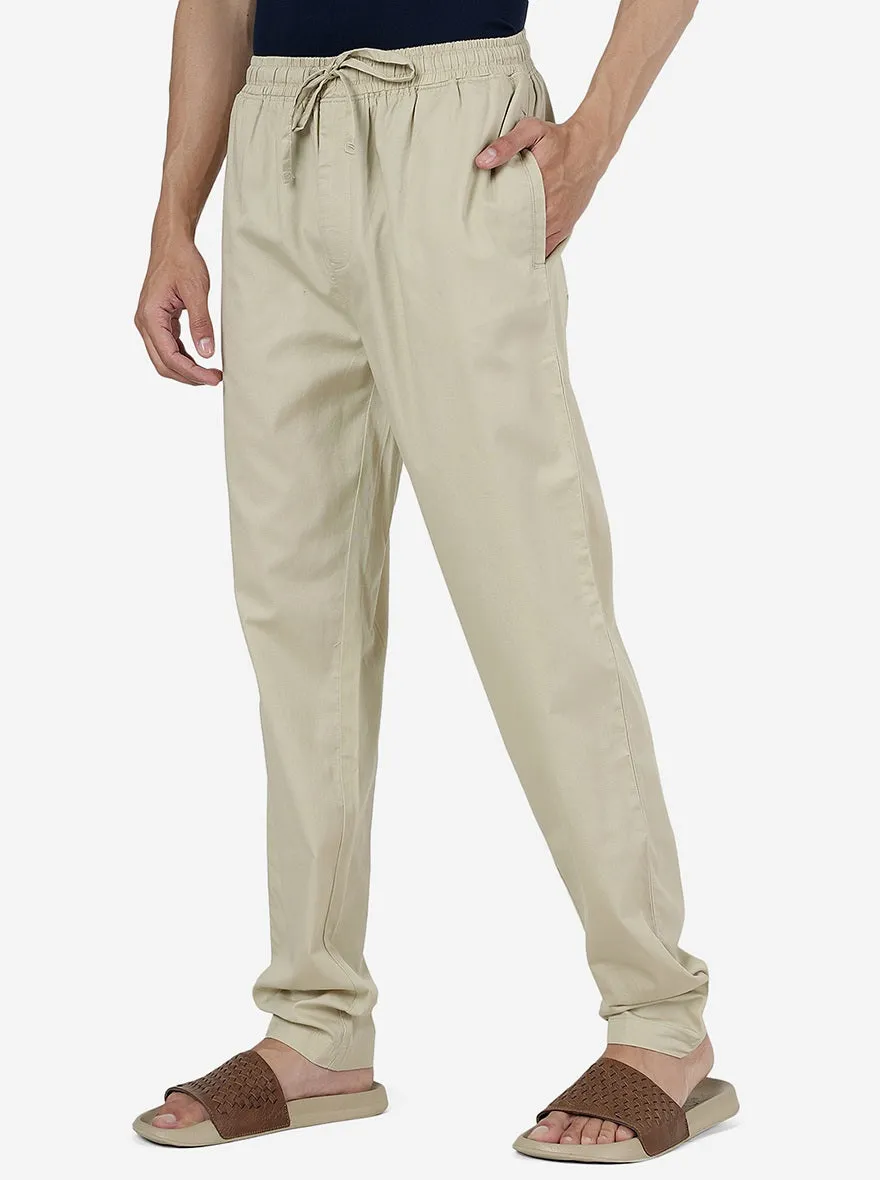 Fawn Solid Slim Fit Track Pant | JadeBlue