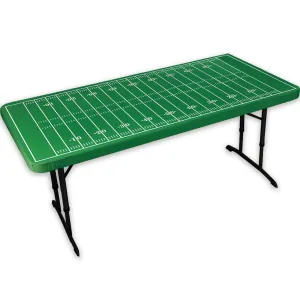 Football Field Plastic Table Cover Party Decoration With Elastic Edge, Fits 6 Foot Table