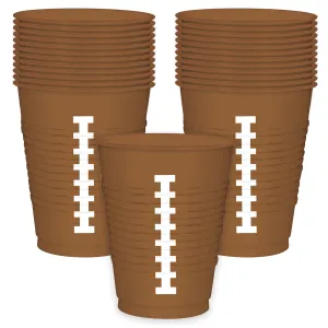 Football Party Supplies Plastic 16 Ounce Beverage Cups, 25 Count