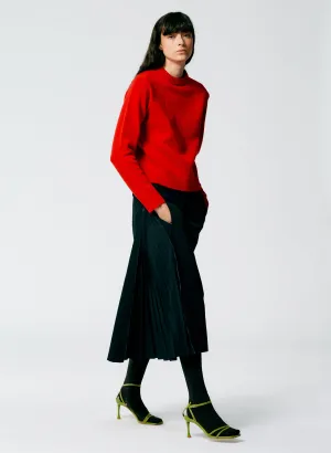 Grain De Poudre Trouser Skirt With Pleat Panel