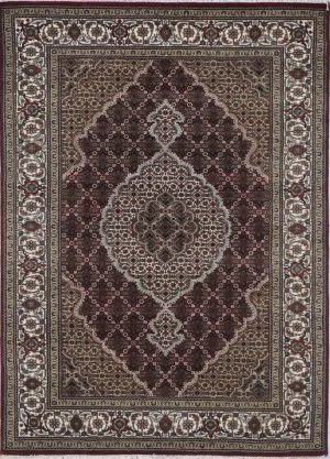 India Tabriz Mahi Hand Knotted Wool & Silk 1.5x2.1