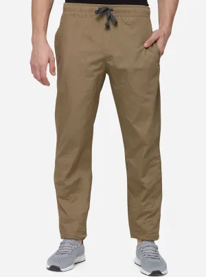 Khaki Solid Slim Fit Paijama | JadeBlue