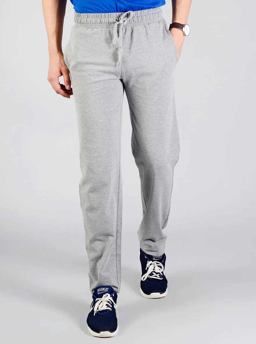 Light Grey Solid Regular Fit Track Pants | JadeBlue