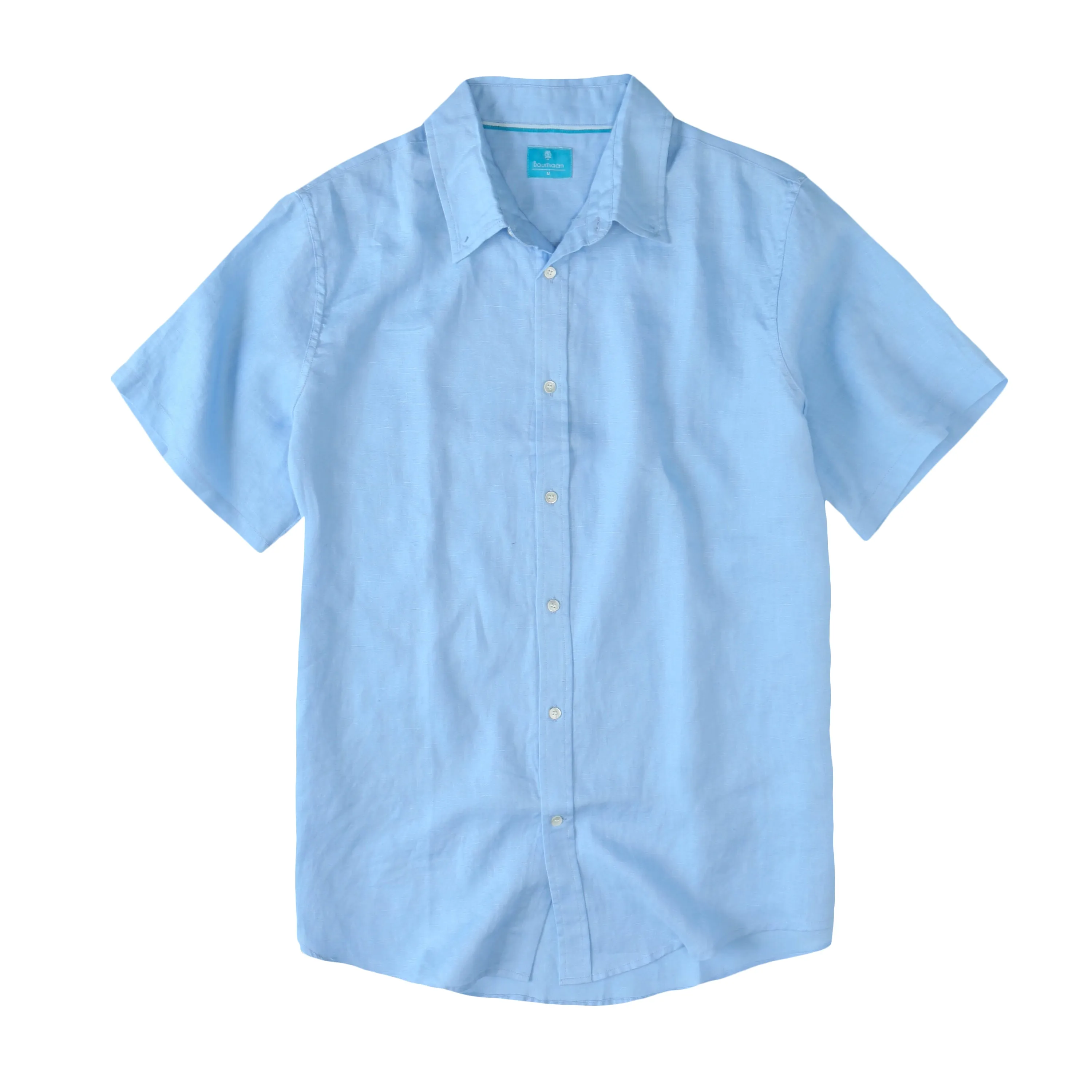 Men's Regular Fit Short Sleeve 100% Linen Shirt