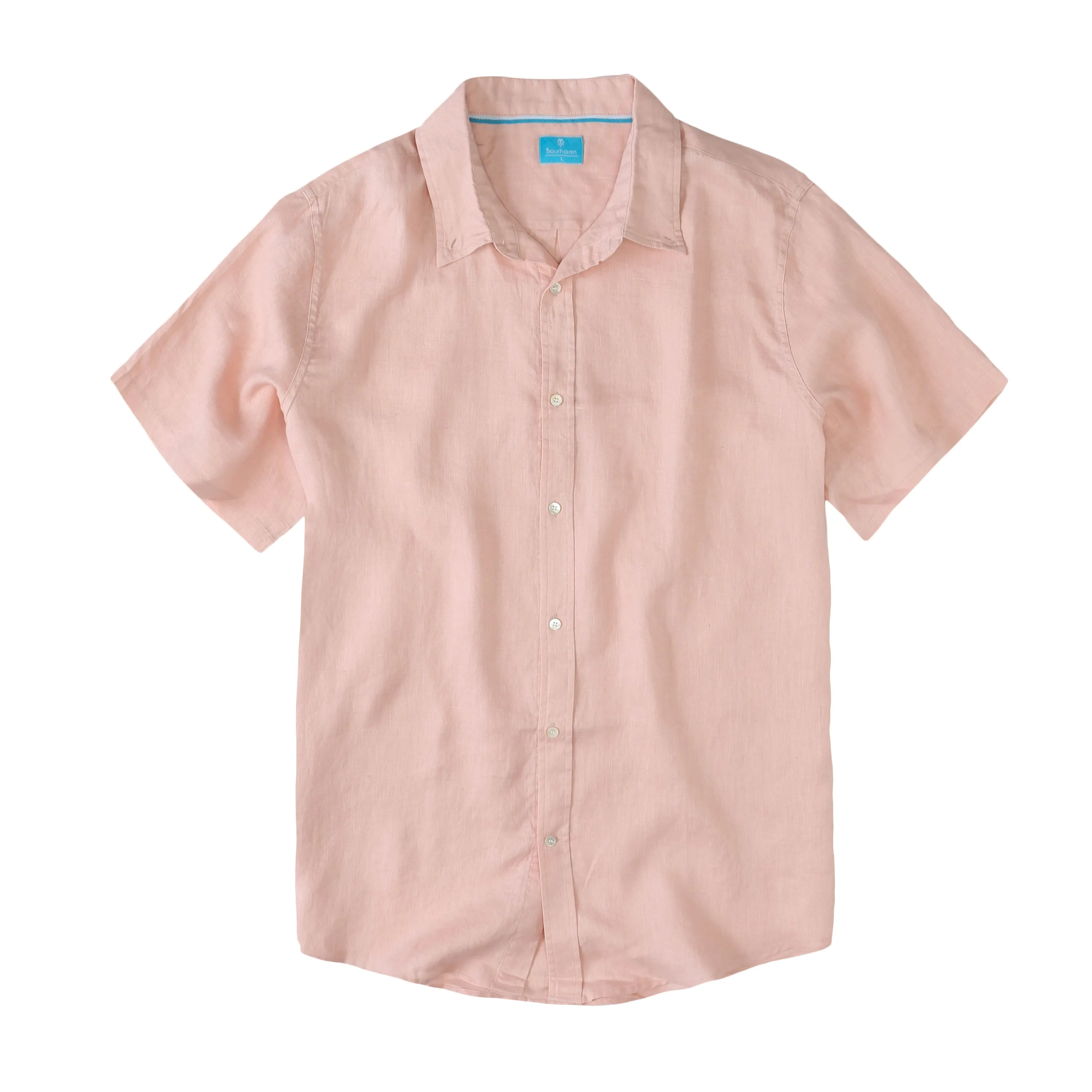 Men's Regular Fit Short Sleeve 100% Linen Shirt