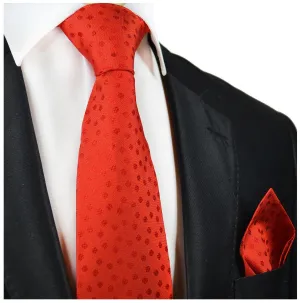 Red Polka Dot Silk Tie and Pocket Square