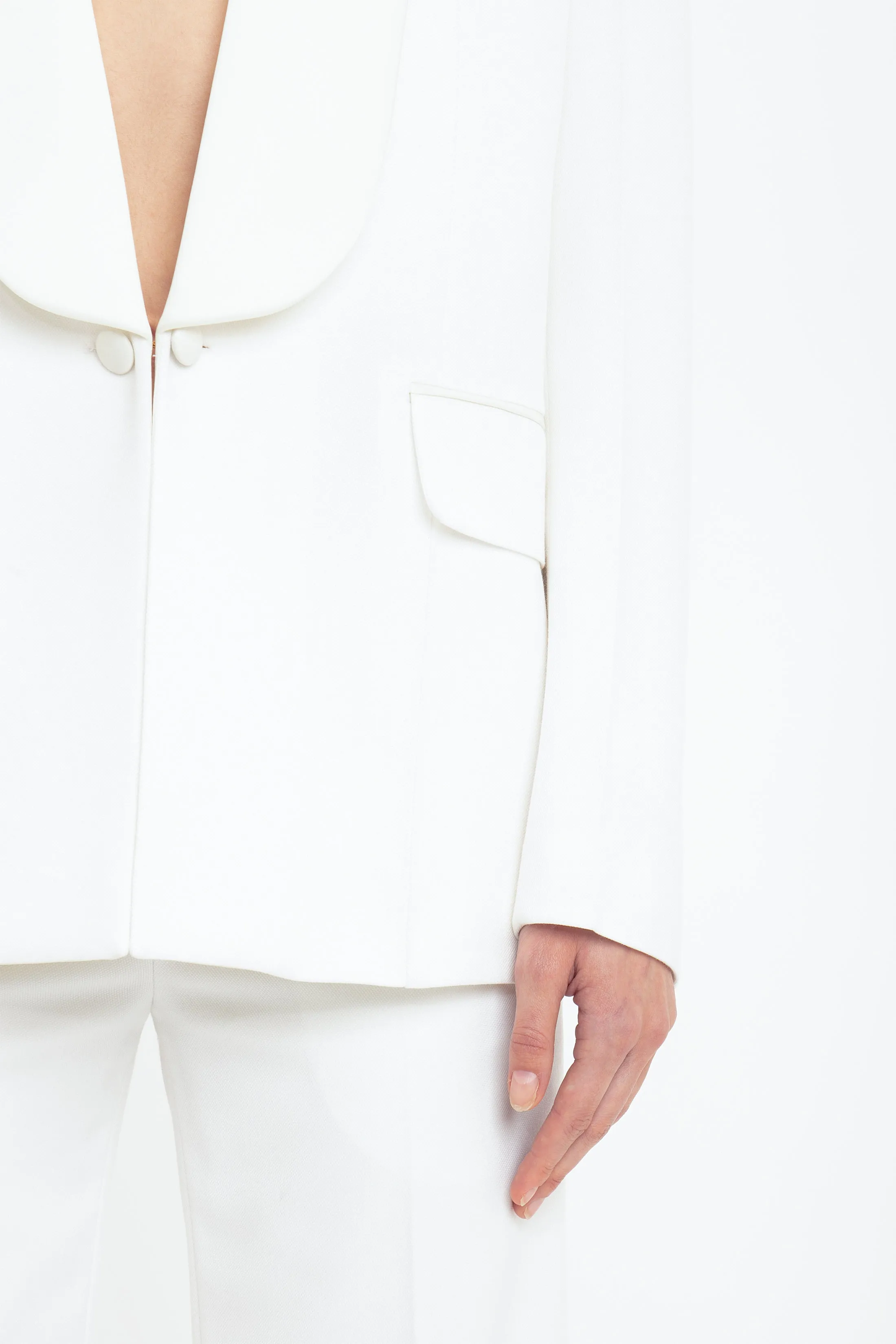 Shawl Collar Tux Jacket In Ivory