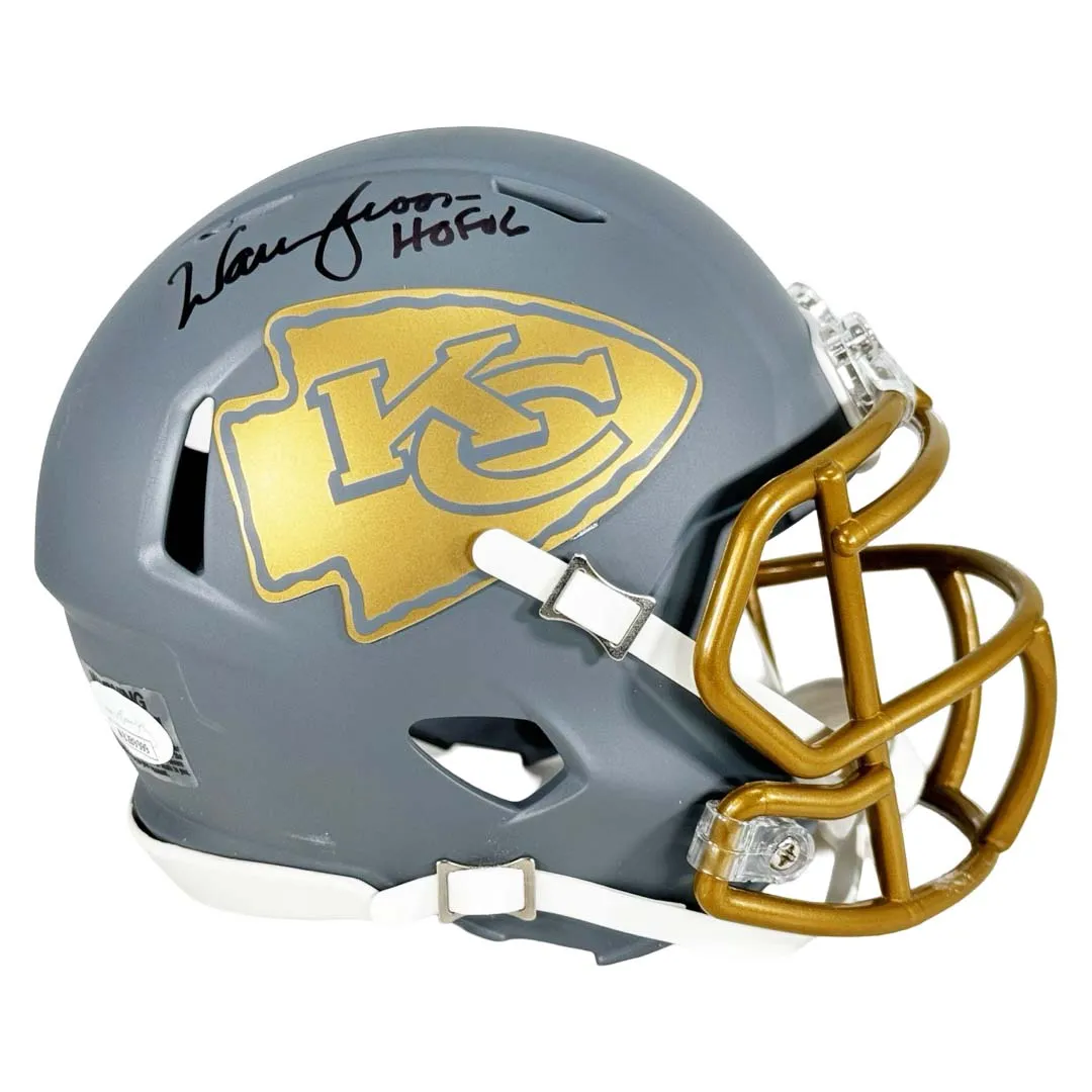 Warren Moon Signed HOF 06 Inscription Kansas City Chiefs Slate Alternate Speed Mini Football Helmet (JSA)